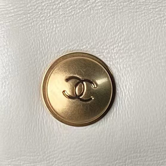 Chanel AS4868 Mini Flap Bag Pearl Lambskin Faux Pearl & Gold Metal White - Image 7