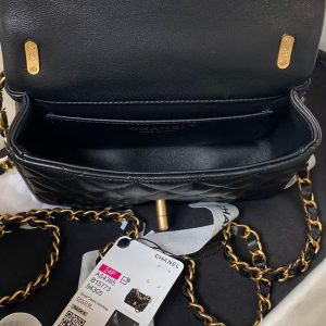 Chanel AS4385 Mini Flap Bag Pearl Lambskin Faux Pearl & Gold Metal Black