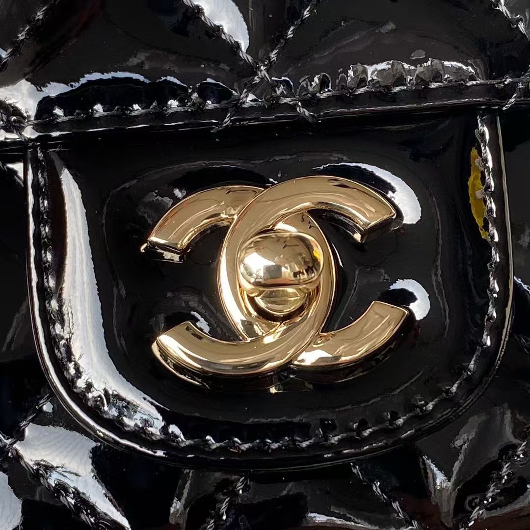 Chanel AS4647 Mini Flap Bag With Star Coin Purse Metallic Calfskin & Gold Metallic Black - Image 8