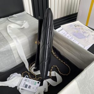 Chanel 24B AS5038 Lambskin Clutch Black