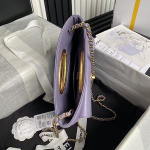 Chanel 24B AS5038 Lambskin Clutch Purple