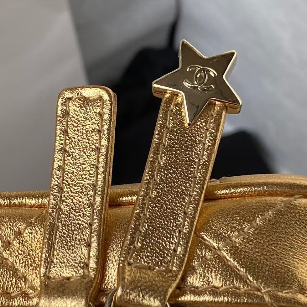 Chanel 24C AS4579 Star Bag Metallic Gold Lambskin Gold Hardware - Image 5