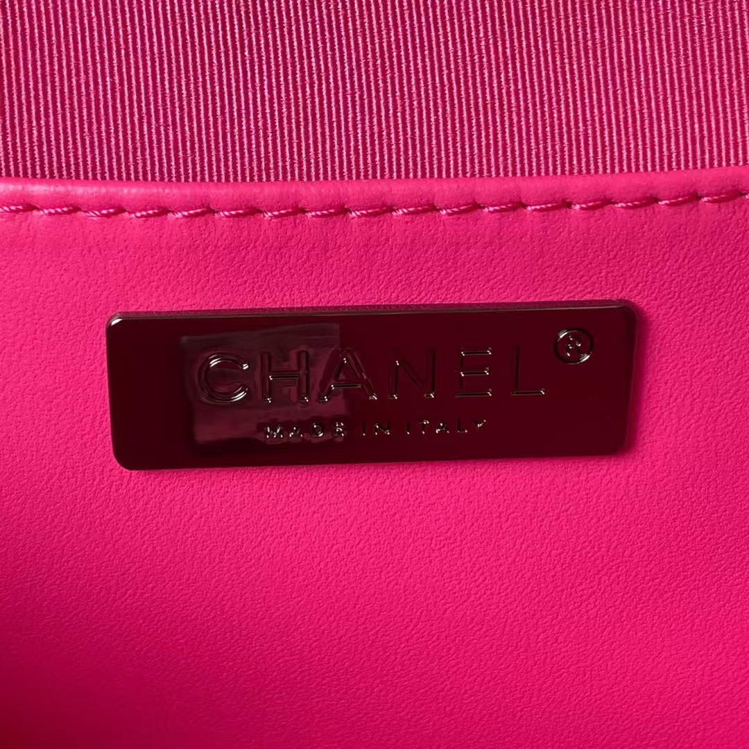 Chanel 24C AS4579 Star Bag Fuchsia and Black Satin Black Metal Hardware