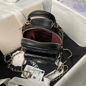 Chanel 24C AP3573 Mini Backpack Lambskin Gold Metal Black