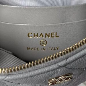 Chanel 24S AP4000 Mini Clutch With Chain Crossbody Bag Grey Caviar Light Gold Hardware