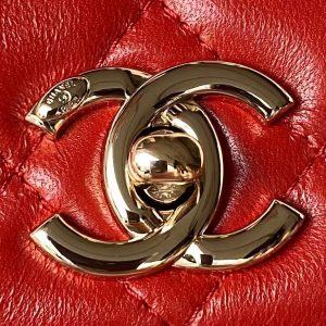 Chanel AS4654 Mini Fashion CC Flap Bag Red Lambskin Light Gold Hardware