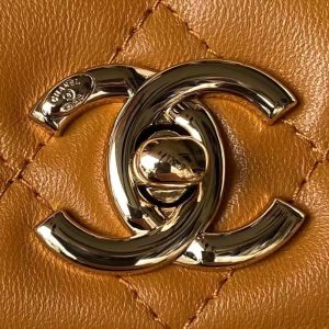 Chanel AS4654 Mini Trendy CC Flap Bag Caramel Lambskin Light Gold Hardware