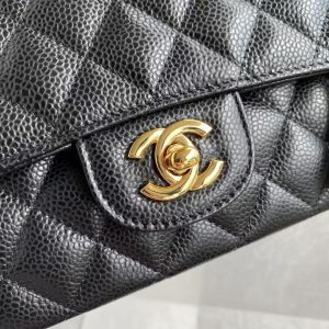 Chanel Classic 11.12 Handbag Caviar Gold Hardware Burgundy Interior