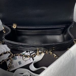Chanel 24A AS4924 Mini Flap Bag With Top Handle Black