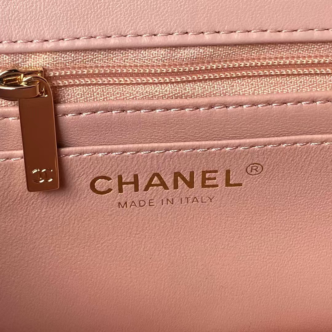 Chanel 24A AS4924 Mini Flap Bag With Top Handle Pink - Image 7