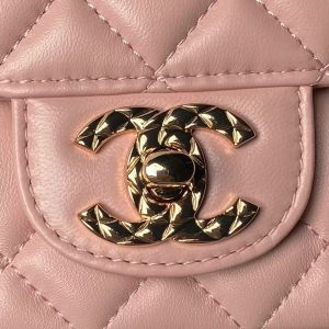 Chanel 24A AS4924 Mini Flap Bag With Top Handle Pink