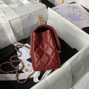Chanel 24A AS4924 Mini Flap Bag With Top Handle Red