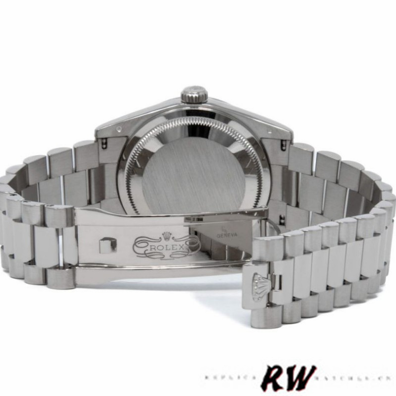 Rolex Day-Date 118209 White Gold Silver Diamond Dial Automatic 36mm Unisex Replica Watch - Image 5