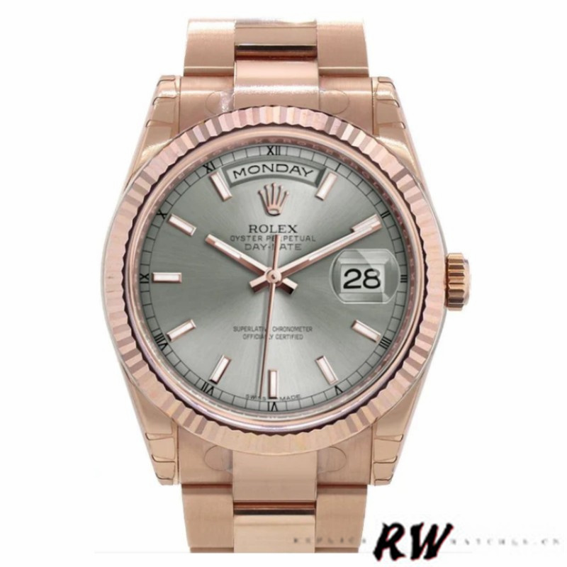 Rolex Day-Date 118235 Rhodium Grey Dial 36mm Unisex Replica Watch - Image 2