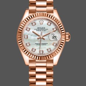 Rolex Datejust 279175 Mother Of Pearl Diamonds Dial Fluted Bezel 28mm Lady Replica Watch
