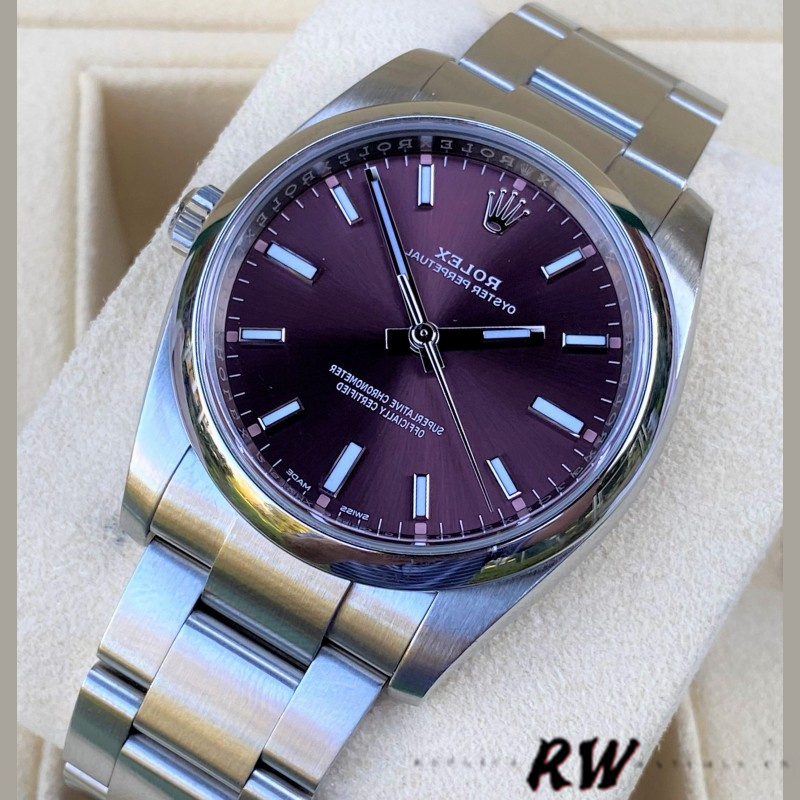 Rolex Oyster Perpetual Air-King 114200 Grape Red Index Dial 34mm Unisex Replica watch - Image 12