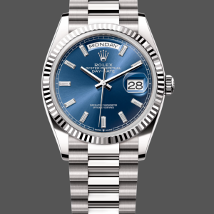 Rolex Day Date White Gold 36 Blue Diamond Dial m128239 0069
