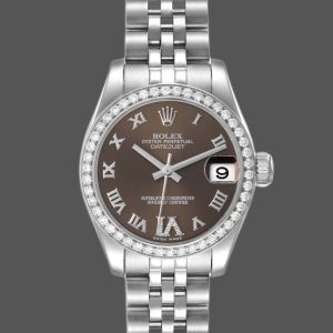 Rolex Datejust 178384 Stainless Steel Brown Diamonds Dial 31MM Lady Replica Watch