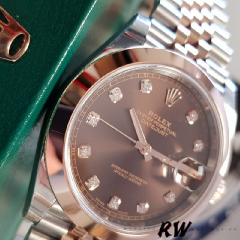 Rolex Datejust 126301 Rose Gold Chocolate Brown Diamonds Dial 41MM Mens Replica Watch - Image 2