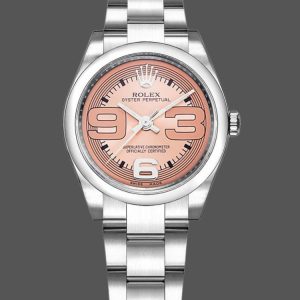 Rolex Oyster Perpetual 177200 Pink Maxi Arabic Dial Domed Bezel 31mm Lady Replica Watch