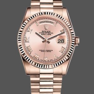 Rolex Day-Date 118235 Pink Roman Numeral dial 36mm Lady Replica Watch