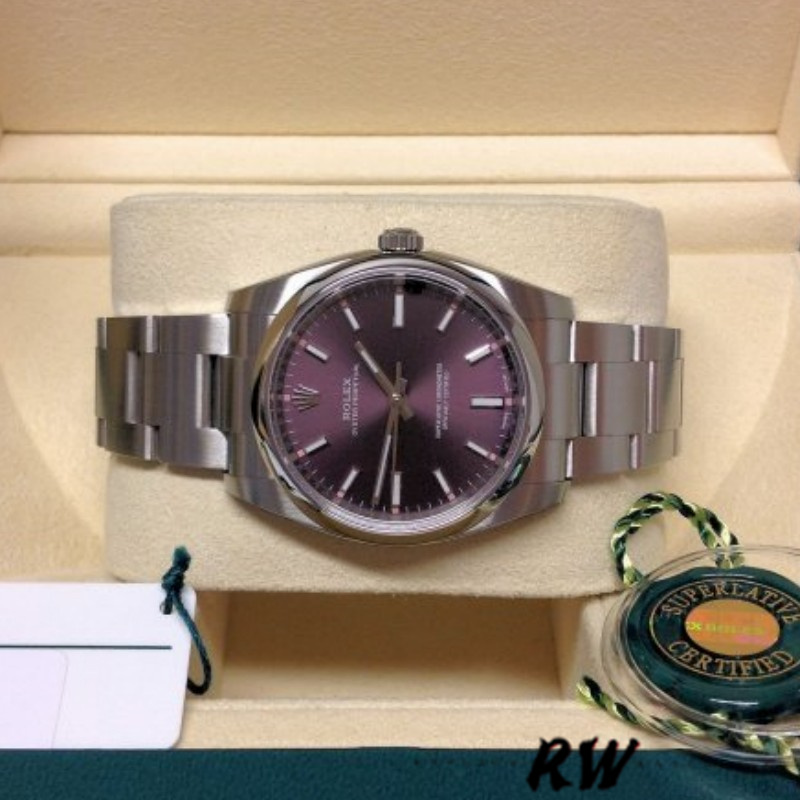 Rolex Oyster Perpetual Air-King 114200 Grape Red Index Dial 34mm Unisex Replica watch - Image 15