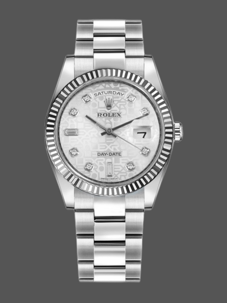 Rolex Day-Date 118239 Jubilee Silver Dial 36mm Unisex Replica Watch