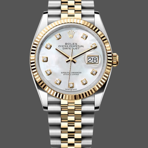 Rolex Datejust 126233 White MOP Diamond Dial Fluted Bezel 36MM Unisex Replica Watch