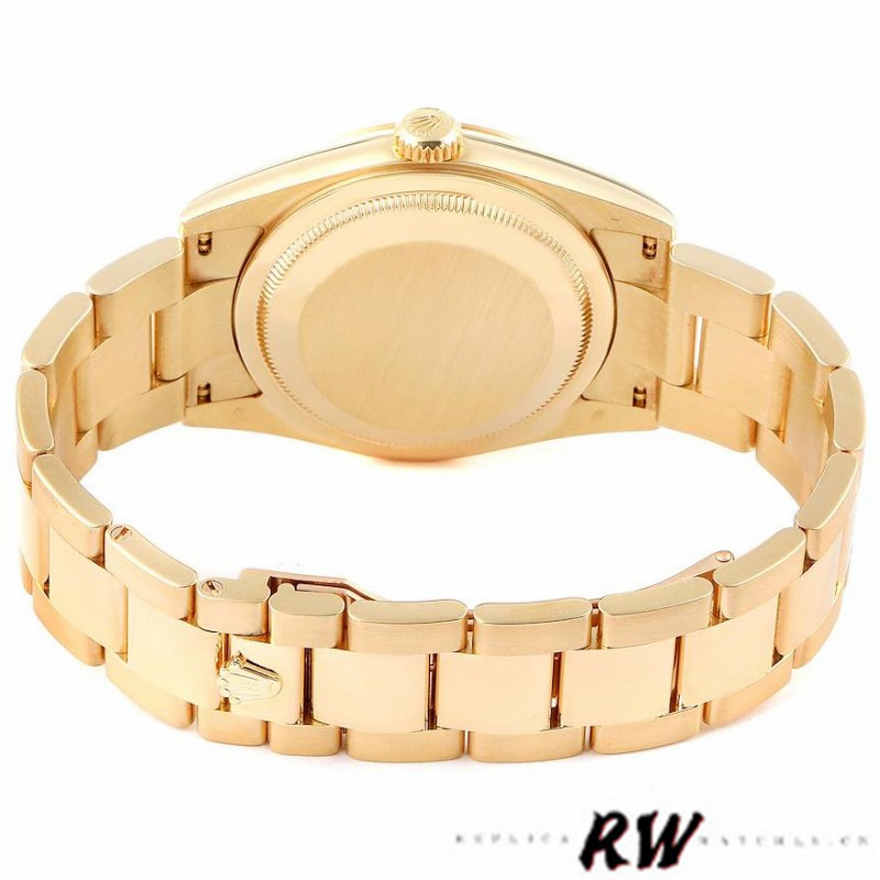 Rolex Day-Date 118338 Yellow gold Silver Diamond dial 36mm Unisex Replica Watch - Image 5