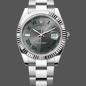 Rolex Datejust m126334 0021 Fluted Bezel Grey Wimbledon Dial 41MM Mens Replica Watch