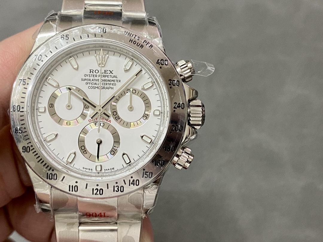 Rolex Daytona 116520 Stainless Steel Case White Dial 40MM Mens Replica Watch - Image 3