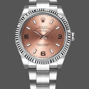 Rolex Oyster Perpetual Air-King 114234 Pink Dial 34mm Unisex Replica Watch