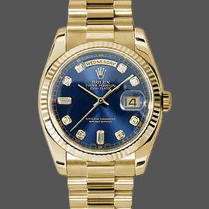 Rolex Day-Date 118238 Blue Diamond Dial Unisex Replica Watch
