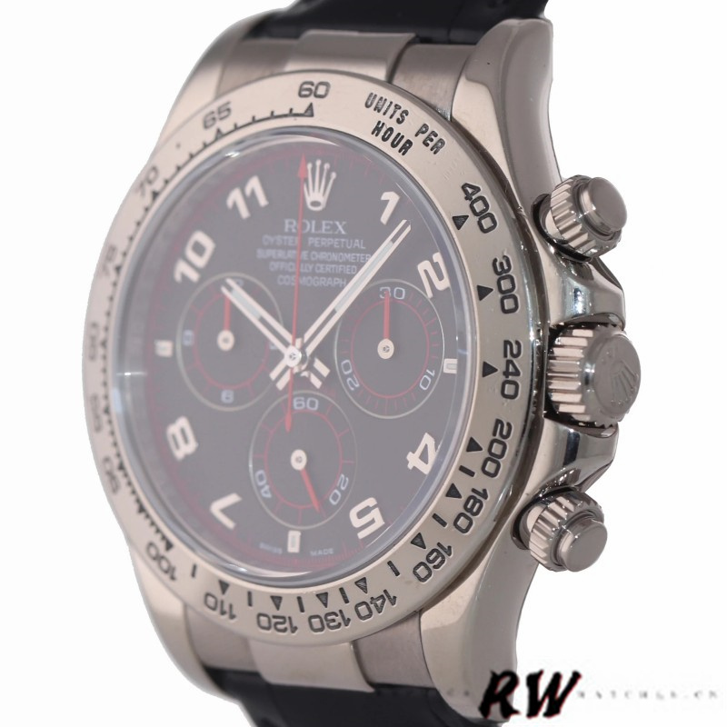 Rolex Daytona 116519 Black Racing Dial Leather strap 40mm Mens Replica Watch - Image 3