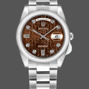 Rolex Day-Date 118209 Jubilee Chocolate Brown Diamonds Dial 36mm Unisex Replica Watch