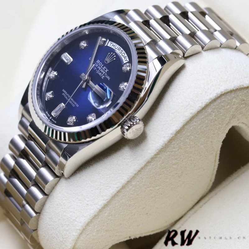 Rolex Day-Date 128239 Blue Ombre Diamond Dial 36MM Unisex Replica Watch - Image 14