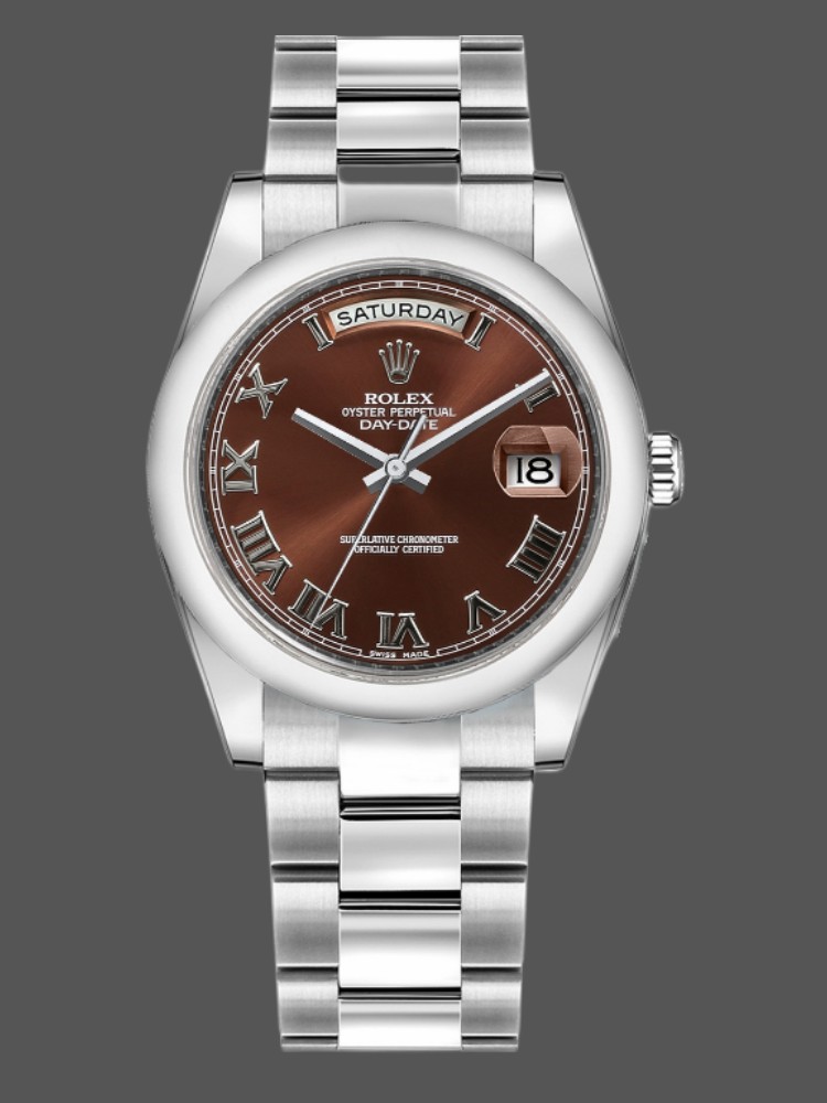 Rolex Day-Date 118209 Chocolate Brown Diamonds Dial 36mm Unisex Replica Watch