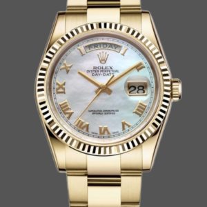 Rolex Day-Date 118238 White MOP Roman Dial 36mm Unisex Replica Watch