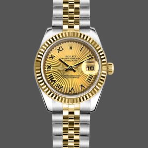 Rolex Datejust 179173 Sunbeam Champagne Dial Fluted Bezel 26MM Lady Replica Watch