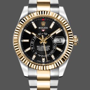 Rolex Sky-Dweller 326933 Black Dial Stainless Steel 42MM Mens Replica Watch