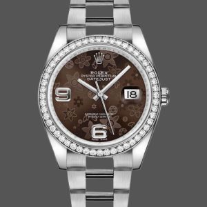 Rolex Datejust 116244 Bronze Floral Arabic Diamond Dial 36mm Unisex Replica Watch