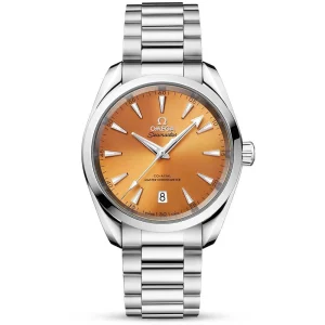 OMEGA Seamaster Aqua Terra Shades 38mm Saffron Orange Dial Bracelet Watch