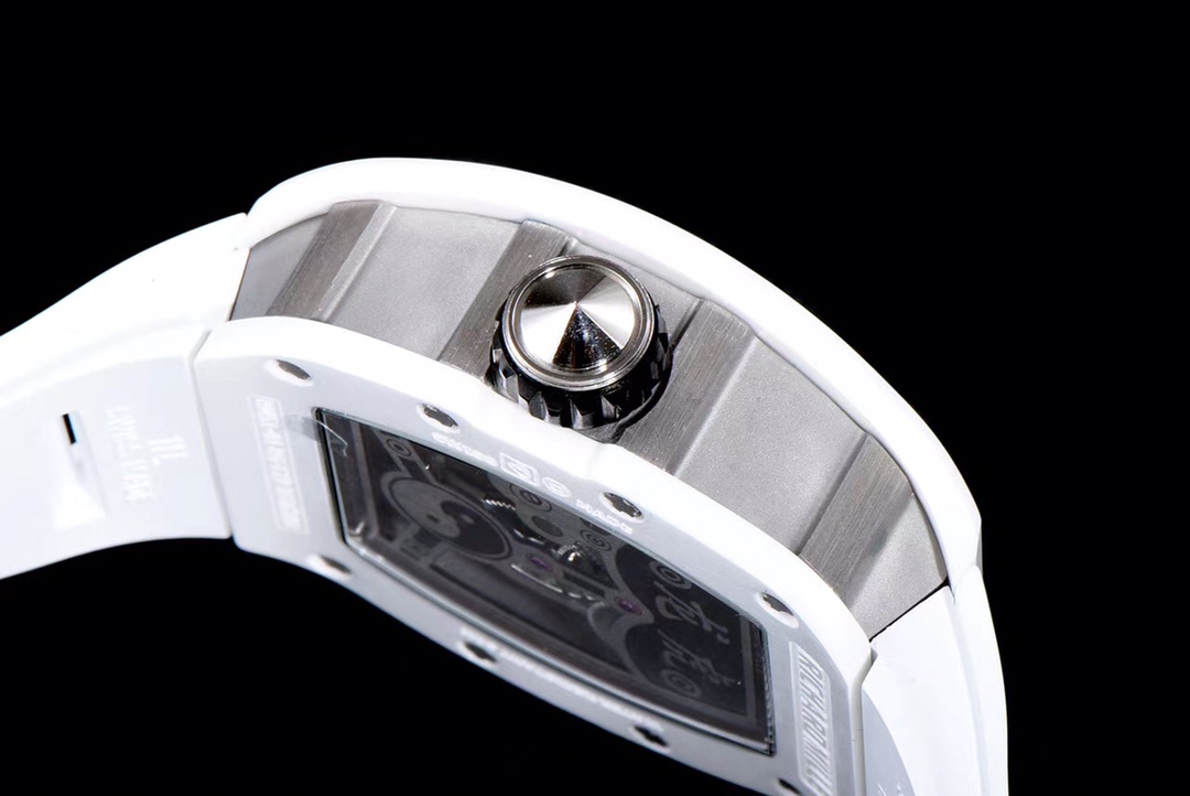 Richard Miller RM 057 NTPT Carbon Fiber White Rubber Strap - Image 7