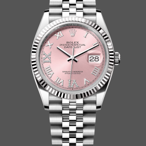 Rolex Datejust 126234 Fluted Bezel Pink Roman Dial 36MM Unisex Replica Watch