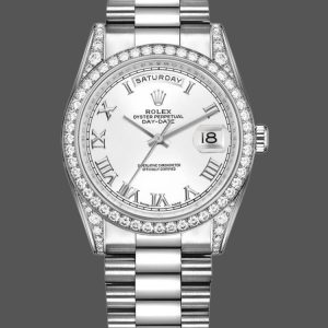 Rolex Day-Date 118389 White Gold White Roman Numeral Dial 36MM Unisex Replica Watch
