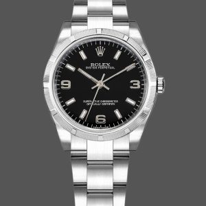 Rolex Oyster Perpetual 177210 Black Dial Stainless Steel 31mm Lady Replica Watch
