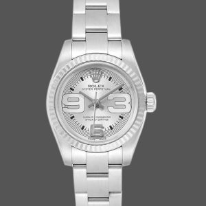 Rolex Oyster Perpetual 176234 Silver Maxi Arabic Dial 26mm Lady Replica Watch