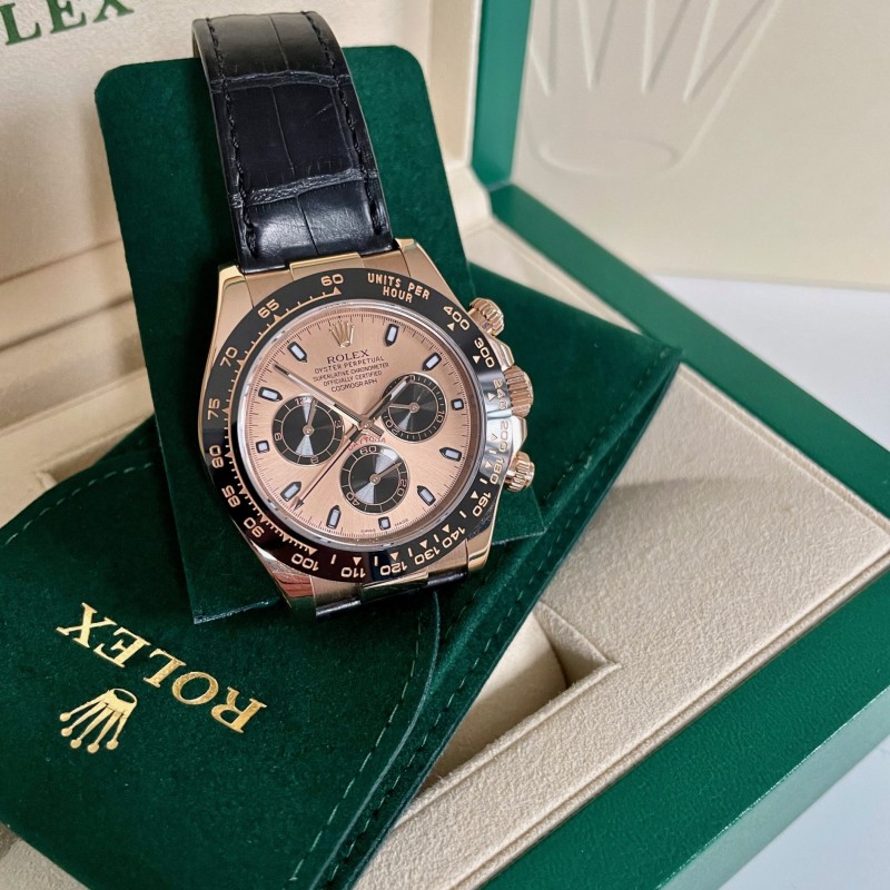 Rolex Cosmograph Daytona 116515LN Leather strap Black Pink Dial 40mm Mens Replica Watch - Image 3