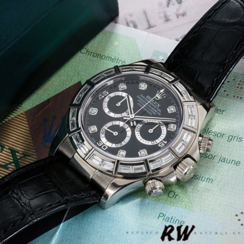 Rolex Cosmograph Daytona 116589 Black Diamond Dial 40MM Mens Replica Watch - Image 3