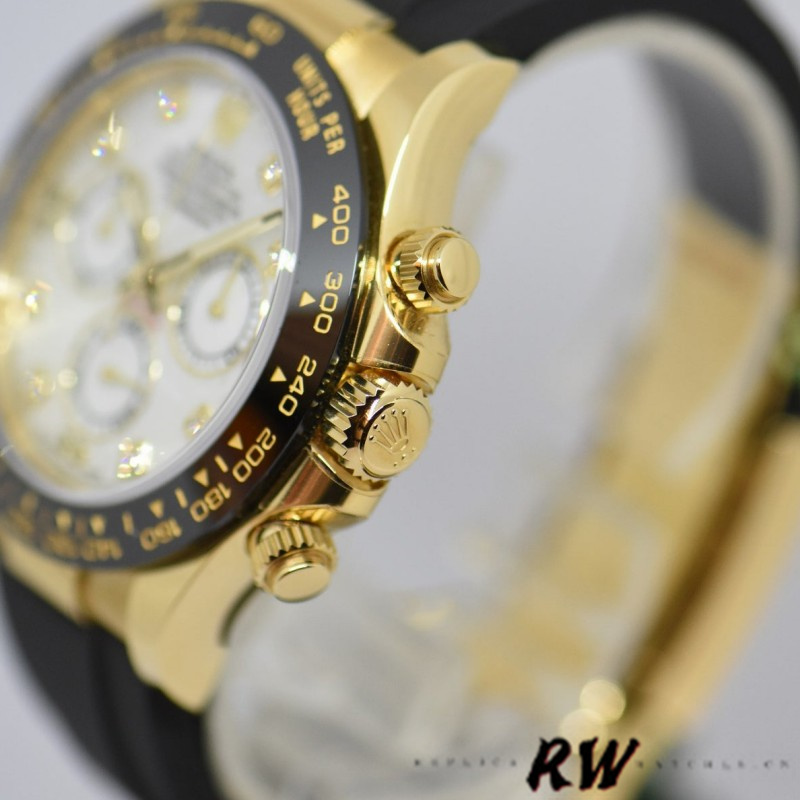 Rolex Daytona 116518LN Rubber Strap MOP Diamond Dial 40mm Mens Replica Watch - Image 12